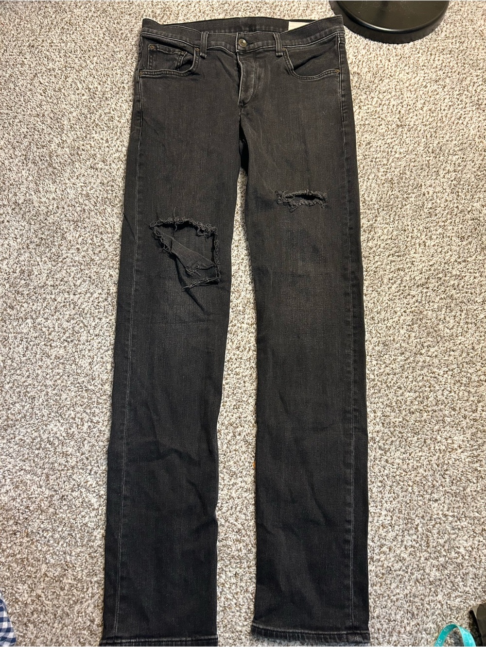 rag & bone Distressed Black Fit 2 Slim Jeans